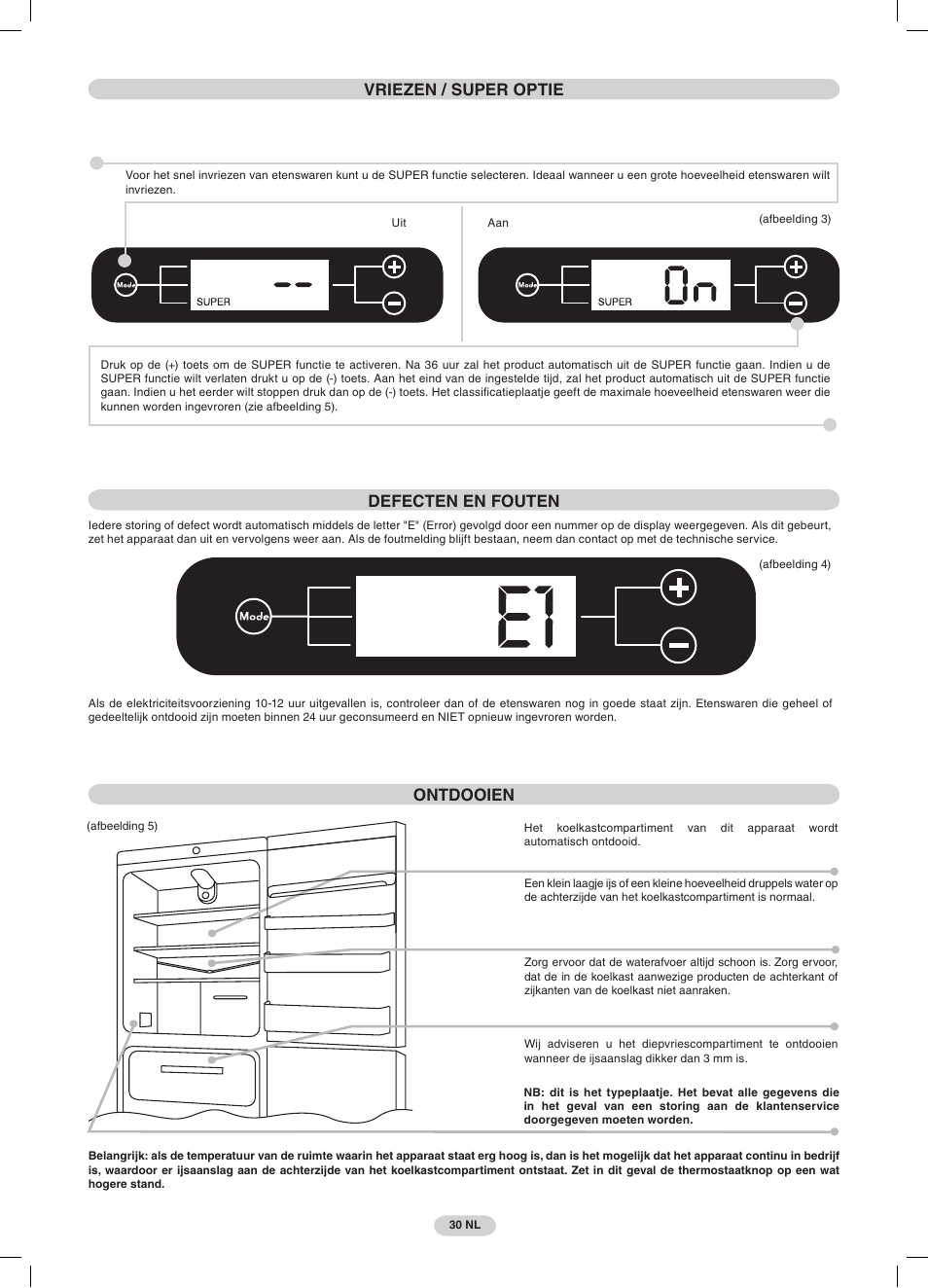 Ontdooien | Candy CDMI 3755 E User Manual | Page 30 / 44