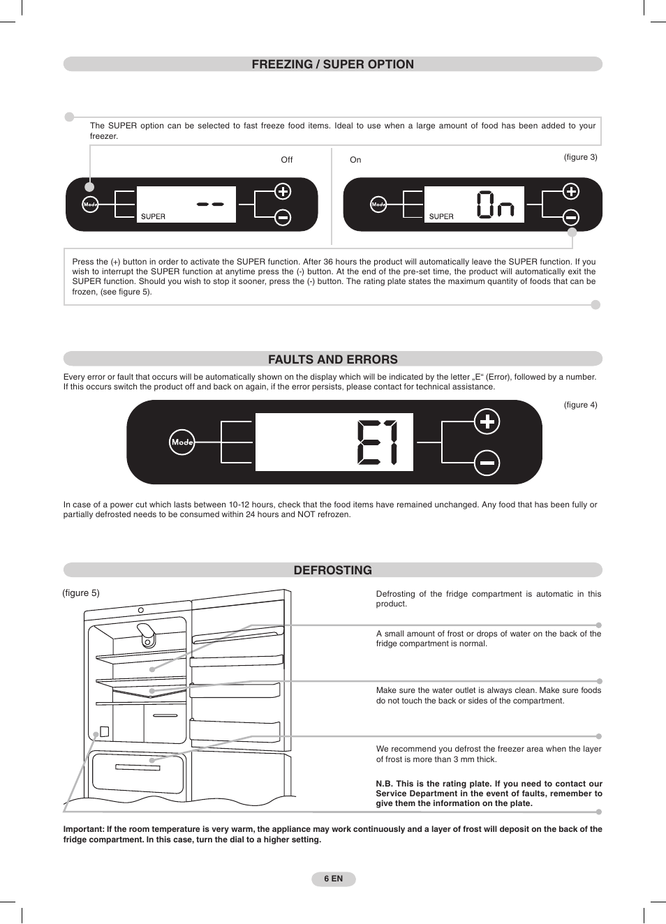 Defrosting | Candy CDMI 3755 E User Manual | Page 6 / 44