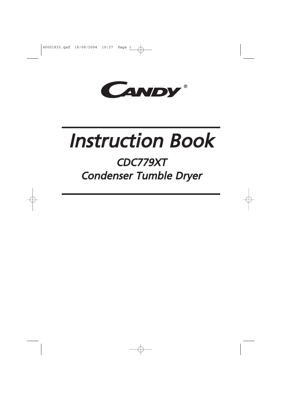 Candy AB CDC 779 XT SY User Manual | 128 pages