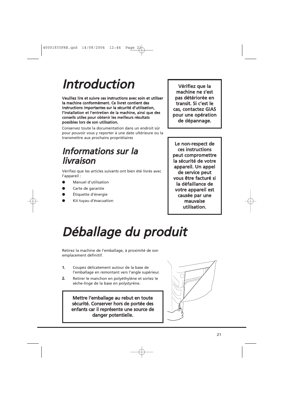 Iin nttrro od du uccttiio on n | Candy AB CDC 779 XT SY User Manual | Page 21 / 128