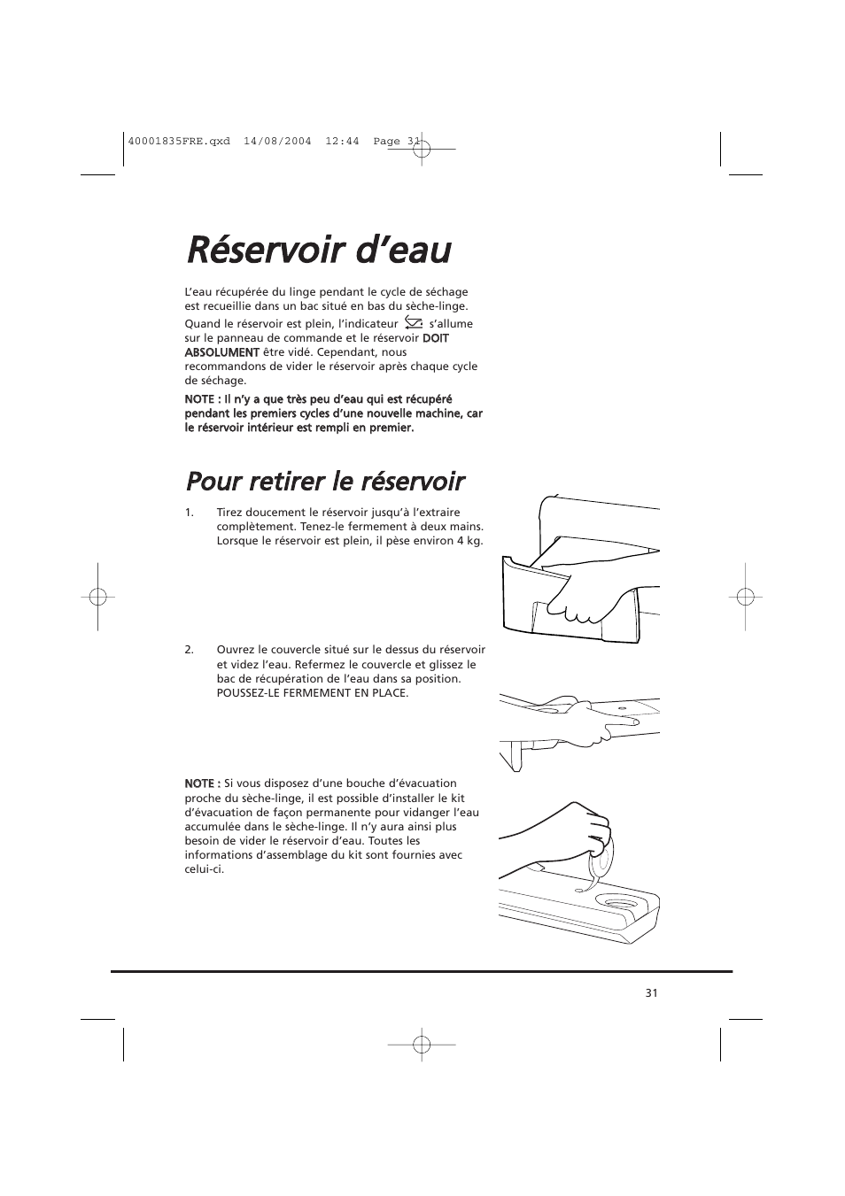 Rré ésse errv vo oiirr d d’’e ea au u | Candy AB CDC 779 XT SY User Manual | Page 31 / 128