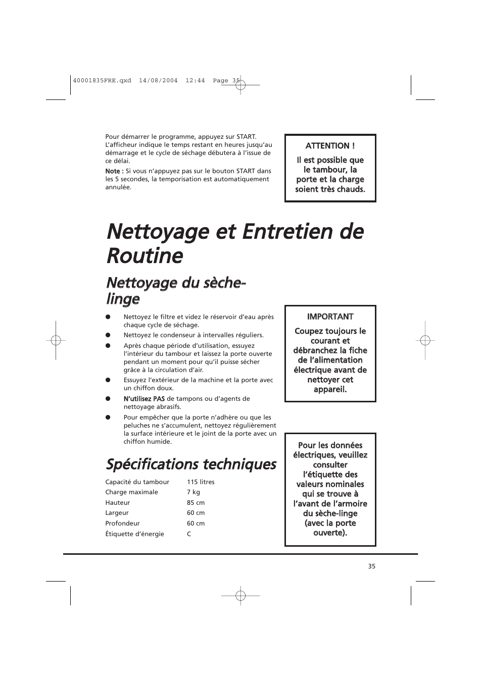 Candy AB CDC 779 XT SY User Manual | Page 35 / 128