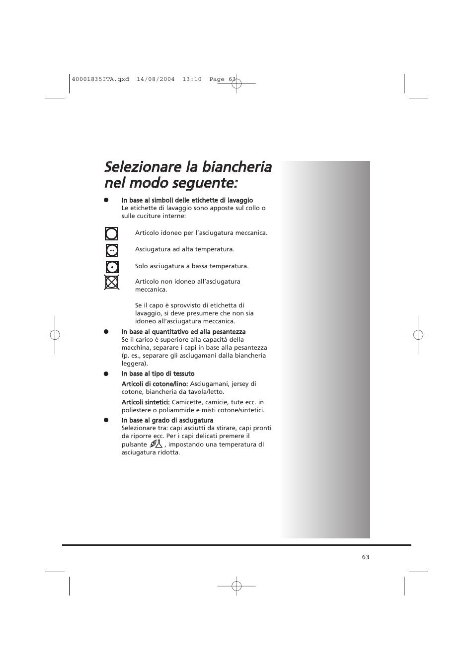 Candy AB CDC 779 XT SY User Manual | Page 63 / 128