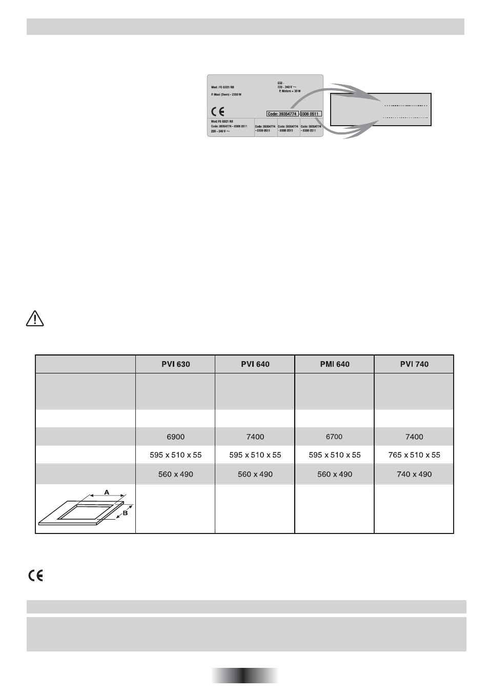 Installatie algemene aanwijzingen | Candy PC PVI 740 N User Manual | Page 20 / 32