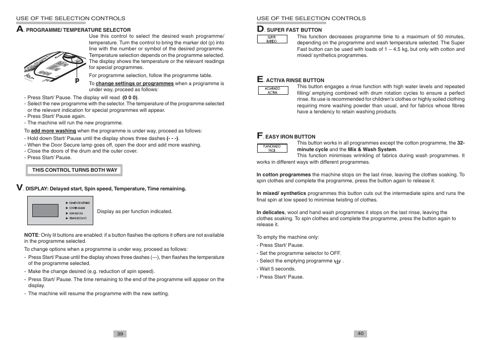 Candy CTAS 120 ES User Manual | Page 5 / 7