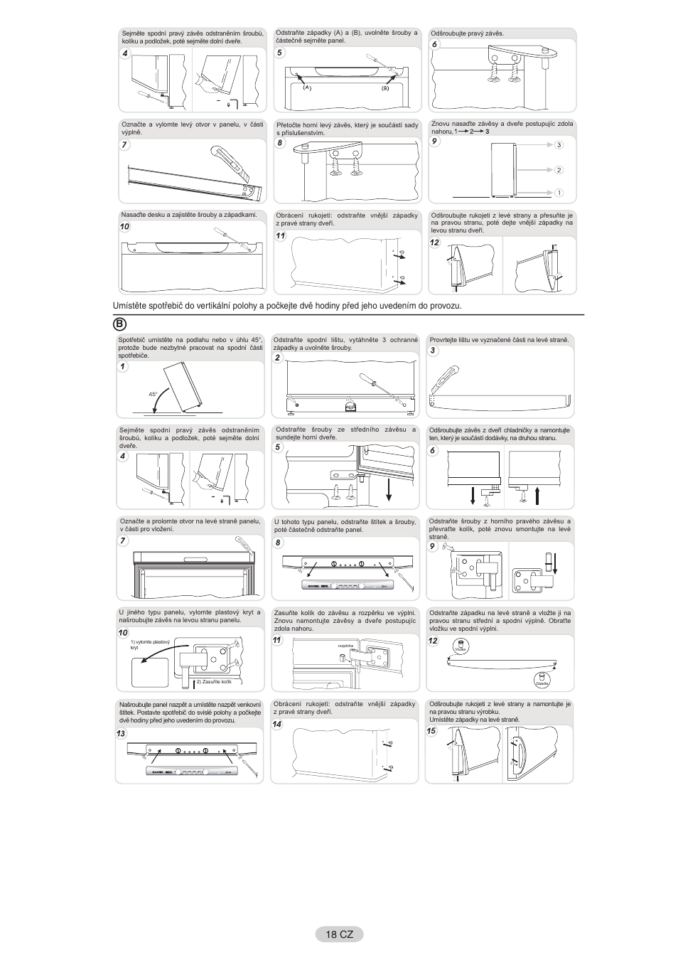 18 cz | Candy FR CFNF 3975 User Manual | Page 19 / 32