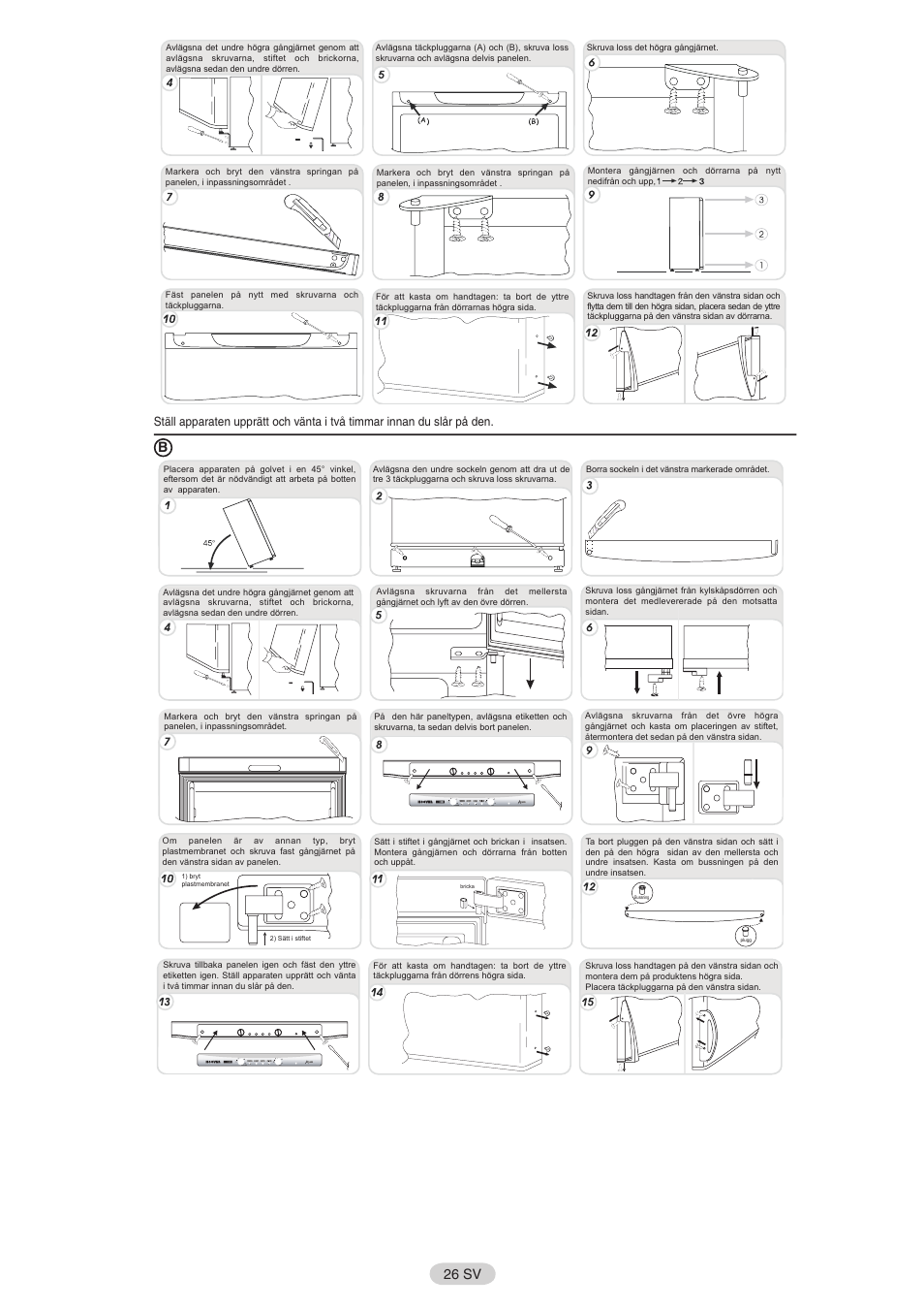 26 sv | Candy FR CFNF 3975 User Manual | Page 27 / 32