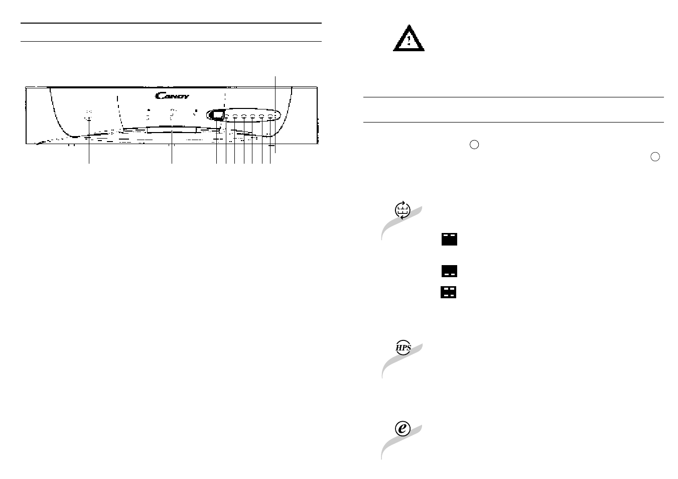 Selecting the programme and special functions | Candy CD 801 T User Manual | Page 7 / 33