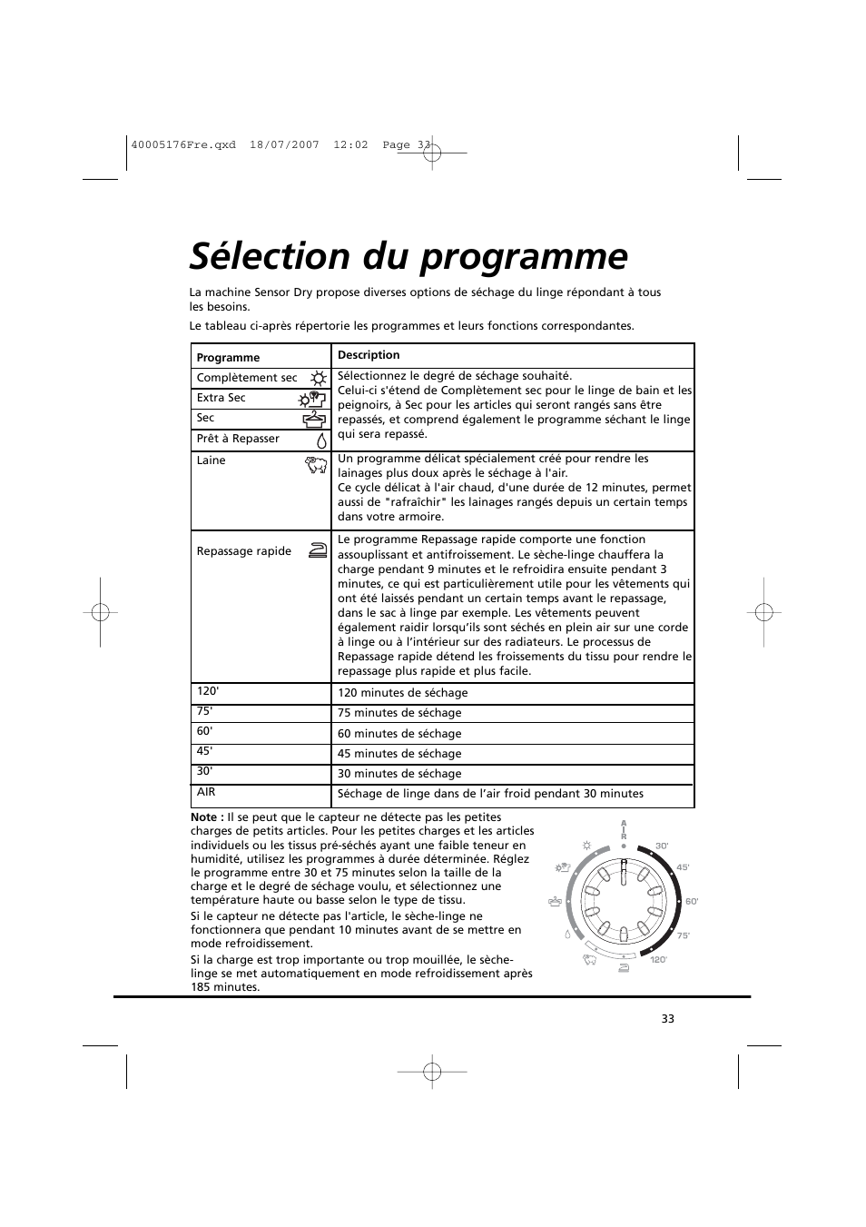 Sélection du programme | Candy GO DC 38T-88S User Manual | Page 33 / 74