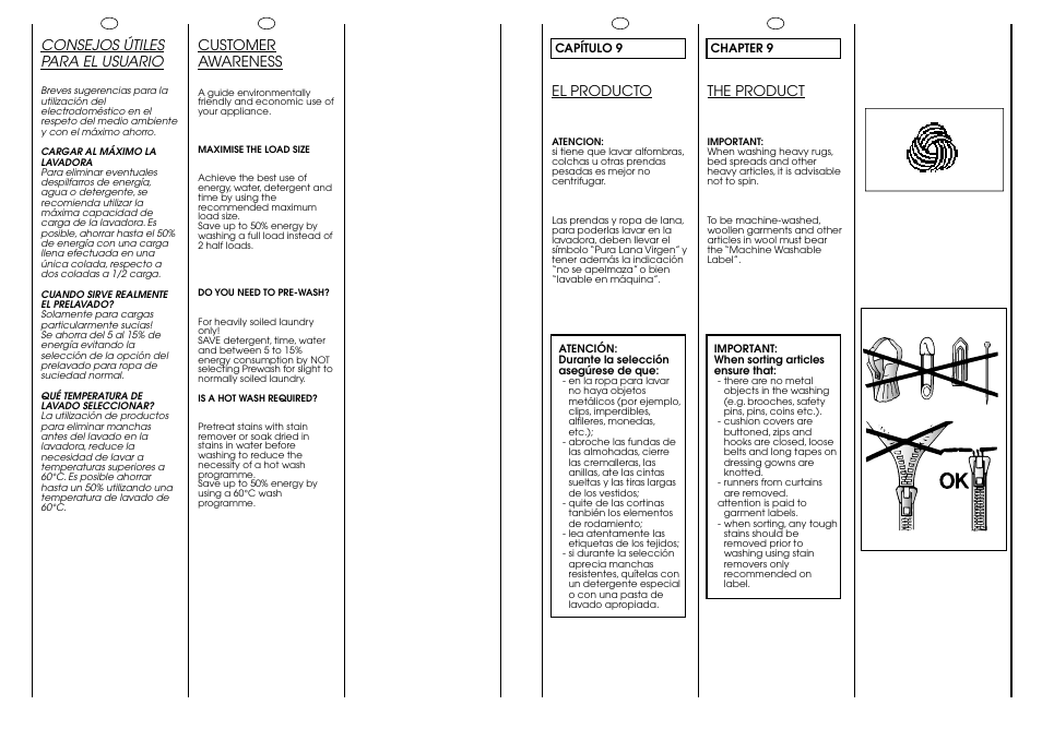 El producto, The product, Customer awareness | Consejos útiles para el usuario | Candy CB 63 TR User Manual | Page 10 / 17