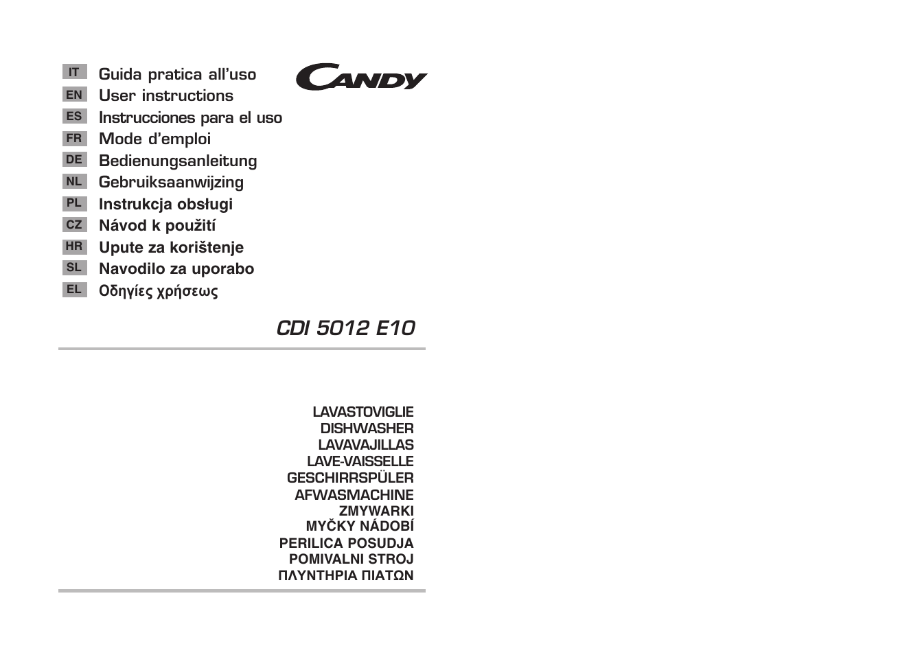 Candy CDI 5012E10__1 User Manual | 57 pages