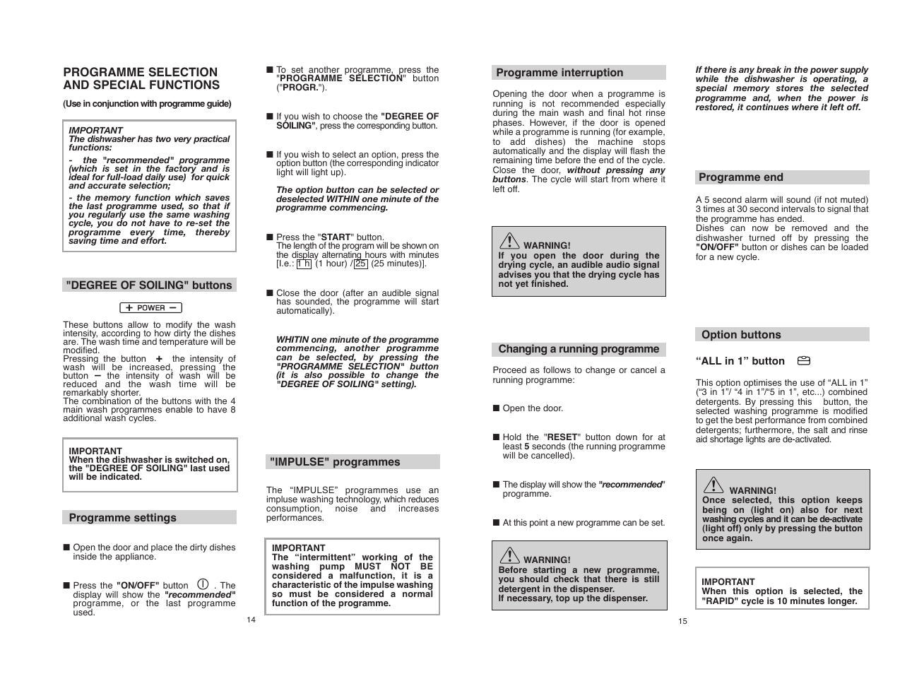Candy CDI 5012E10__1 User Manual | Page 8 / 57