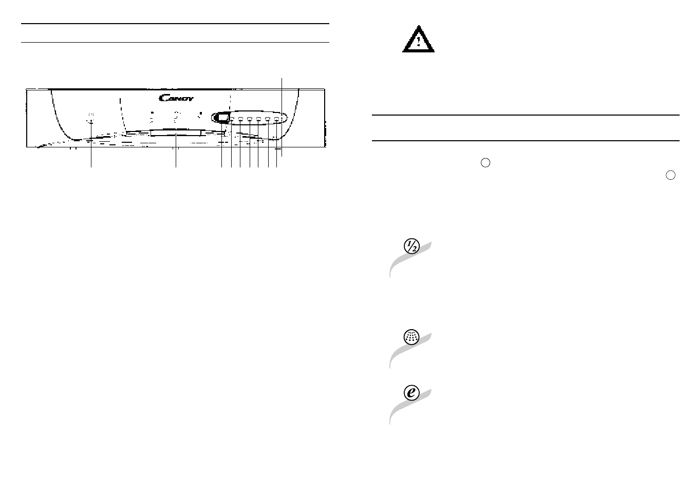 Selecting the programme and special functions | Candy CD 702 T User Manual | Page 7 / 33