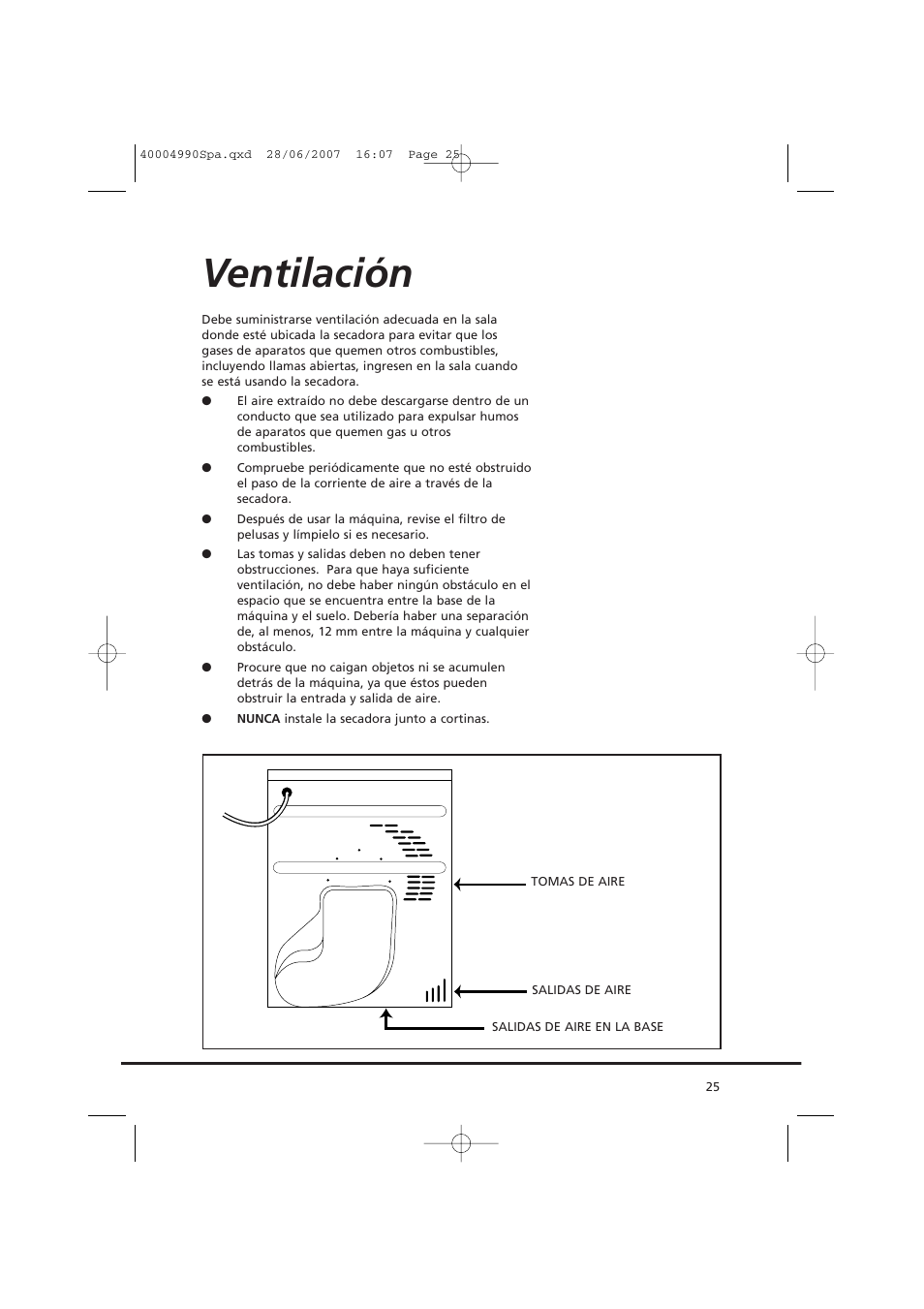 Ventilación | Candy GO DC 78-37 User Manual | Page 25 / 40
