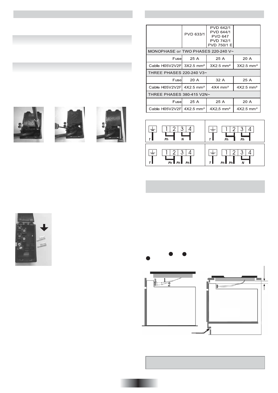 Vitroceramic hob without control knobs "pvs, Models pvd | Candy PVC 460 C User Manual | Page 11 / 65