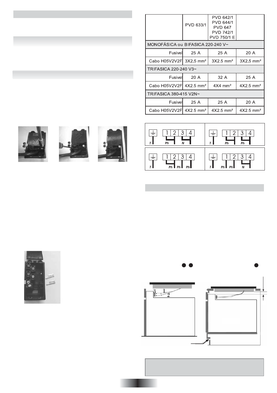 Modelo pvd, Placa vitrocerâmica"pvs | Candy PVC 460 C User Manual | Page 32 / 65