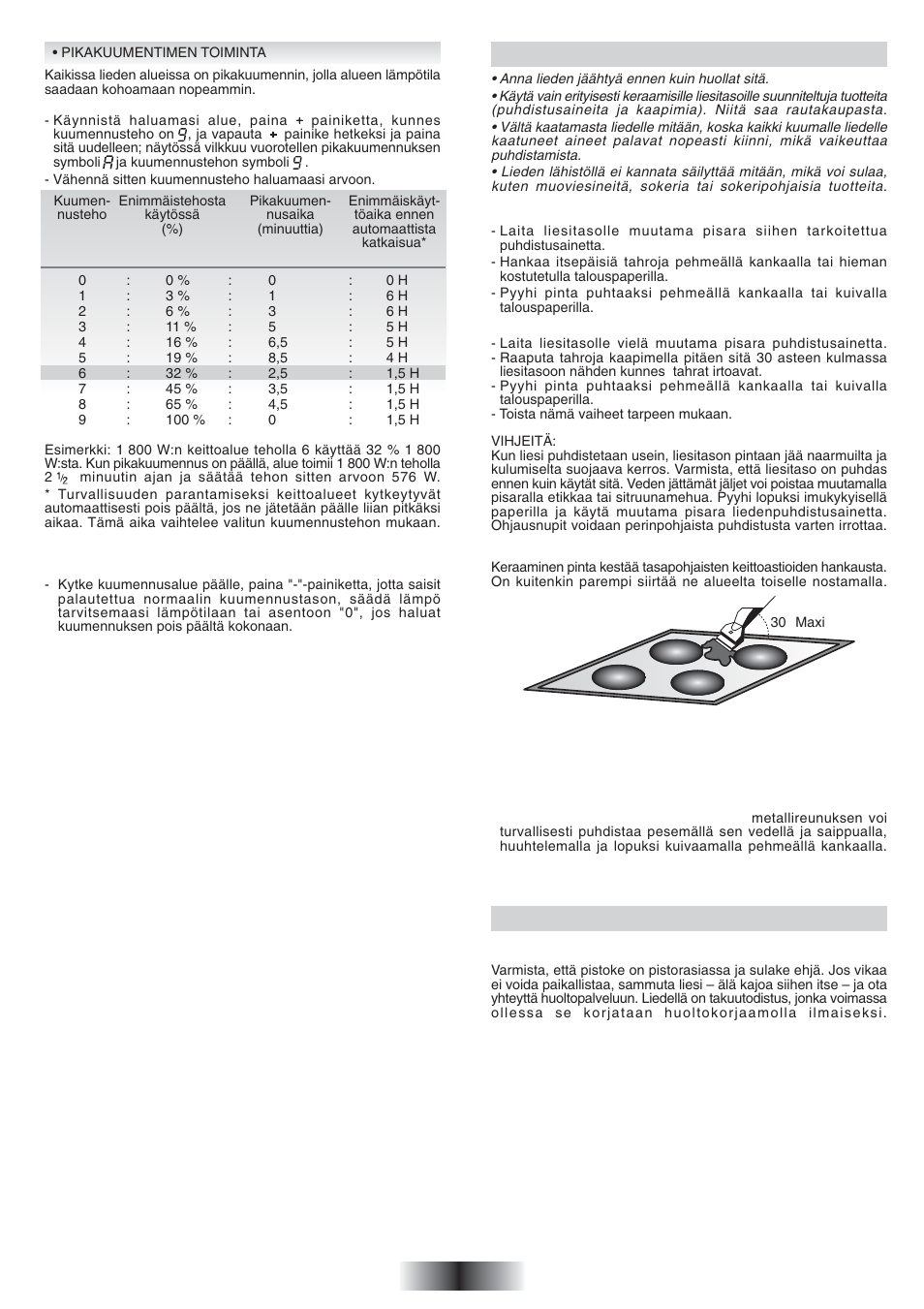 Puhdistus ja kunnossapito huolto | Candy PVC 460 C User Manual | Page 49 / 65