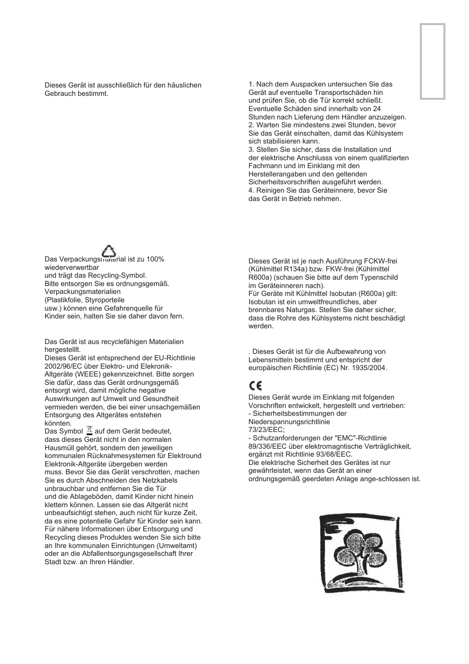 Vor inbetriebnahme, De u t sc h | Candy CFL 2350 E User Manual | Page 25 / 140