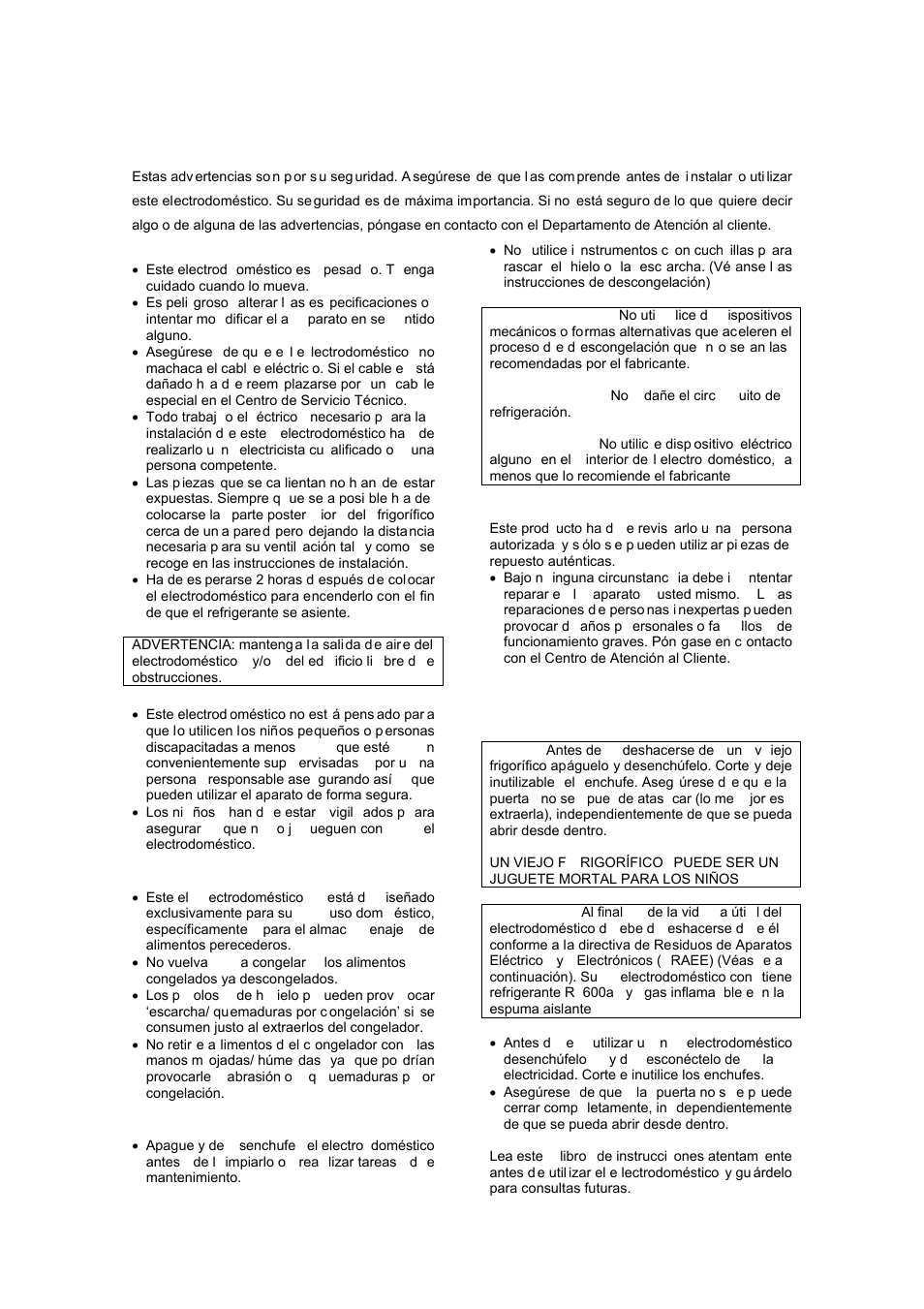 Instrucciones de seguridad importantes, Al final de la vida del electrodoméstico | Candy CFL 2350 E User Manual | Page 34 / 140