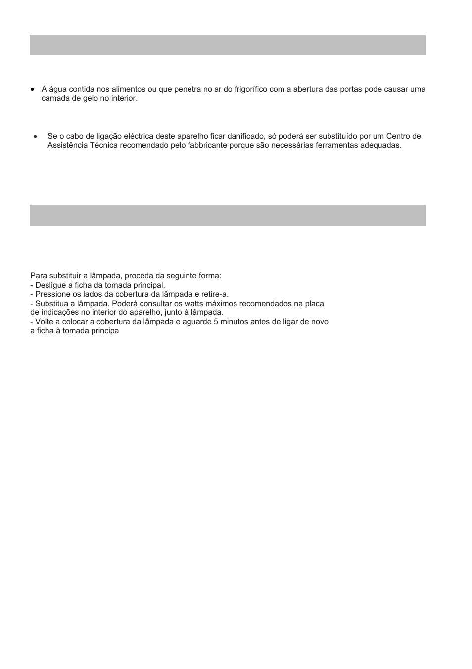 Precauções 4. cuidados e manutenção | Candy CFL 2350 E User Manual | Page 44 / 140
