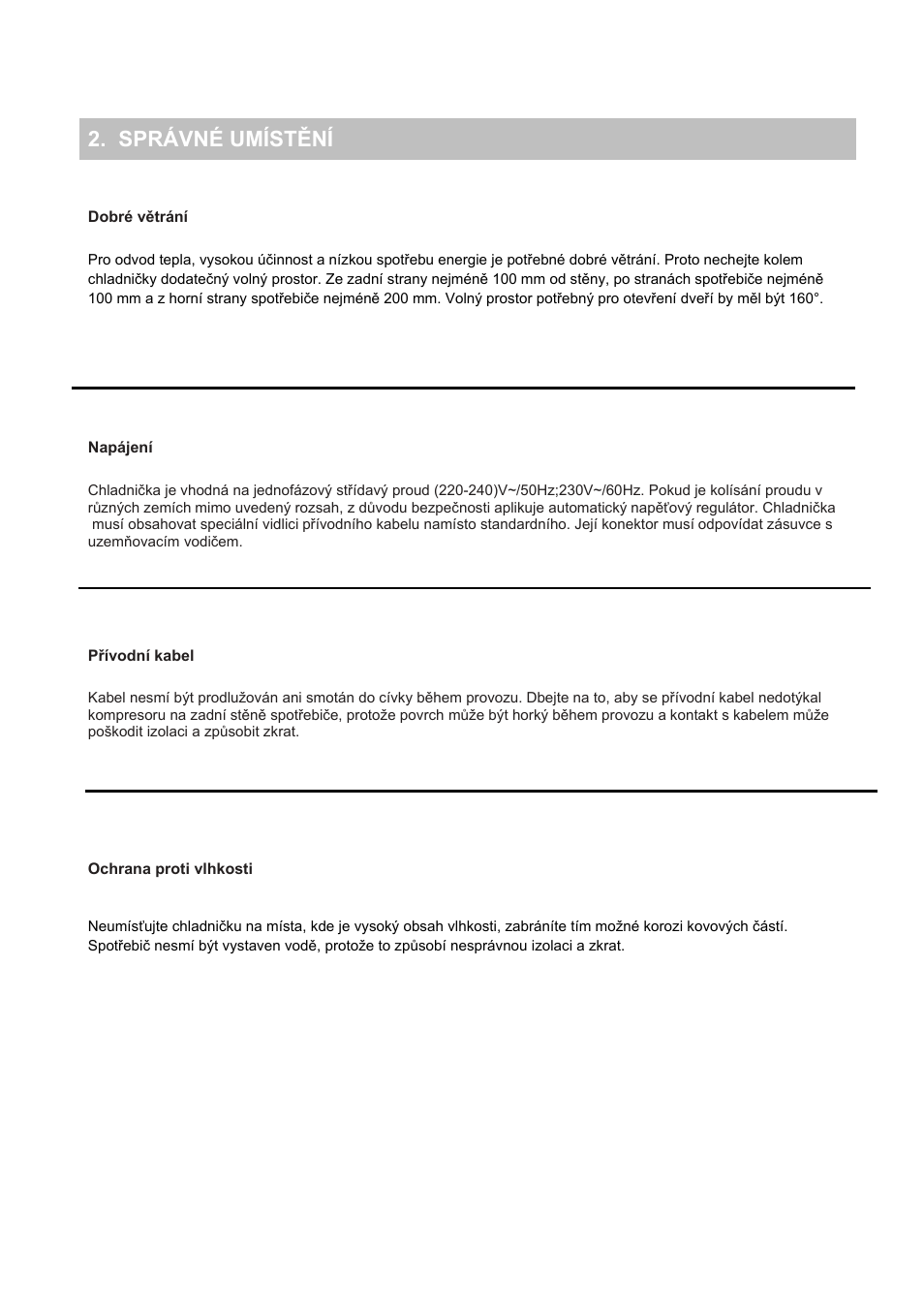 Správné umístění | Candy CFL 2350 E User Manual | Page 58 / 140