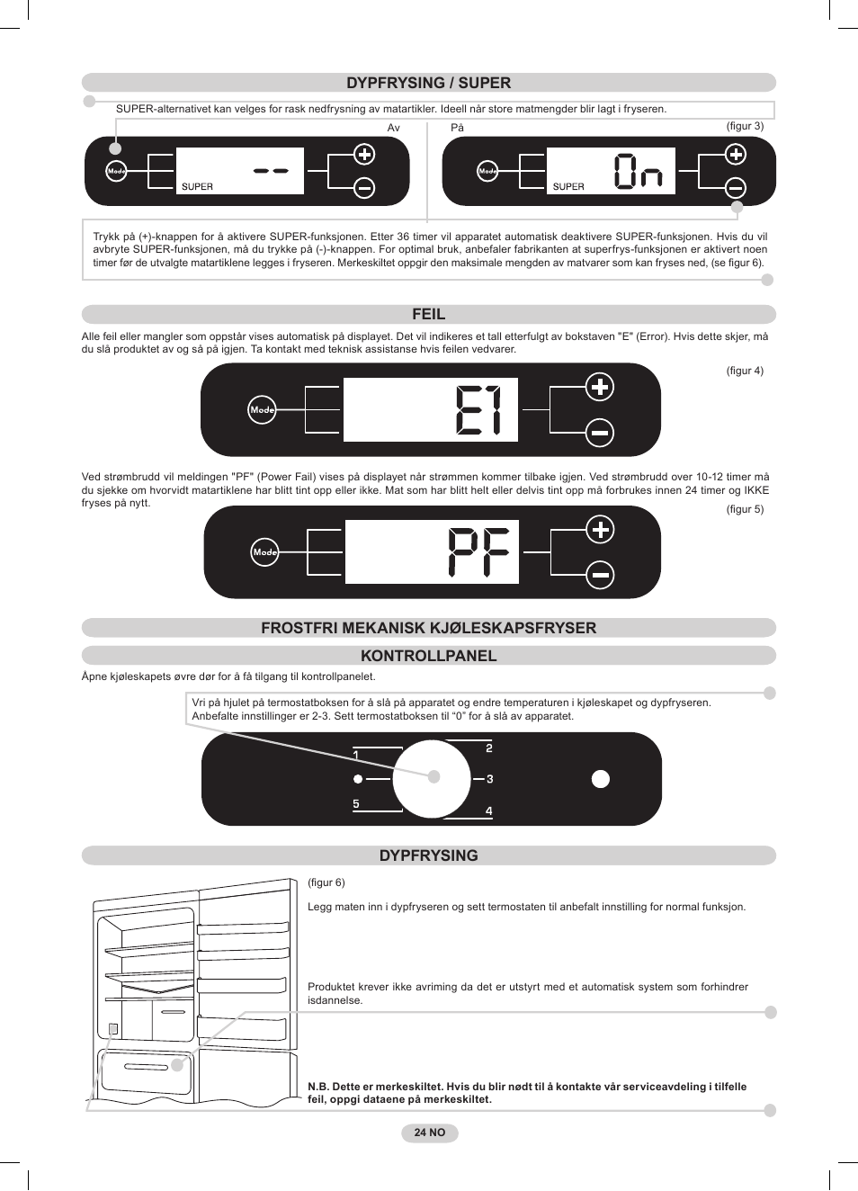 Opzione super dypfrysing | Candy CSCN 6505 User Manual | Page 26 / 32