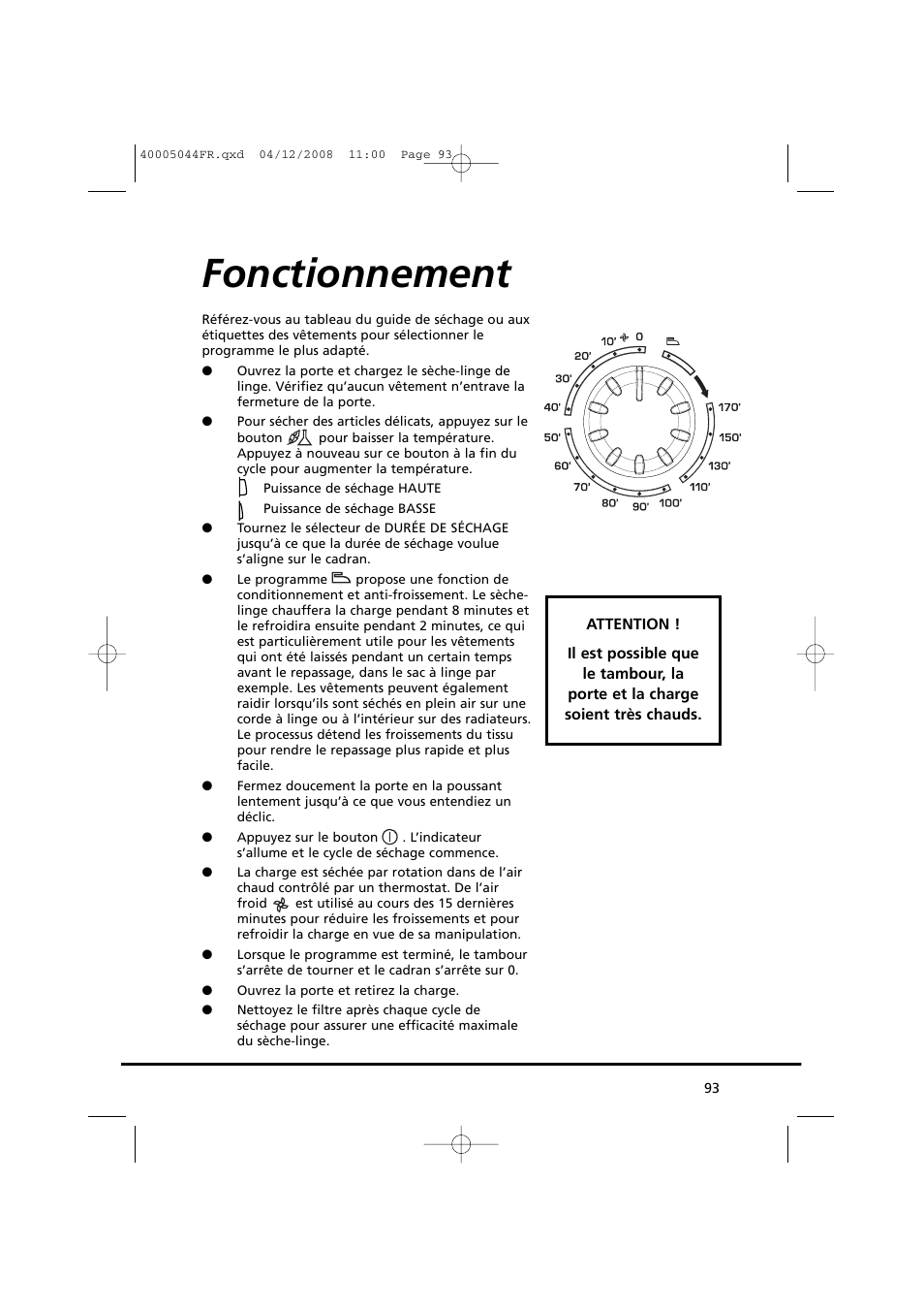 Fonctionnement | Candy GO DV 18-37S User Manual | Page 93 / 116