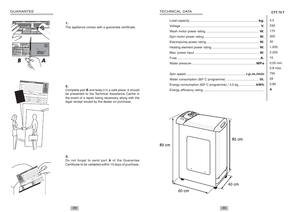 Candy CTT 75 T ES User Manual | Page 2 / 6