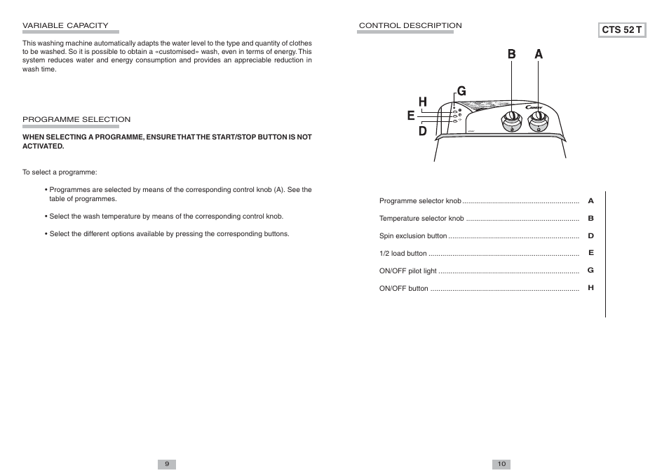 Candy CTS 52 T User Manual | Page 4 / 6