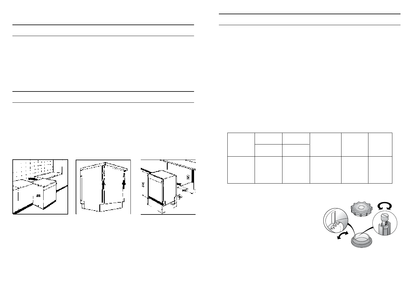 Regulating the water softener, Water softener unit, Installation in fitted kitchens | Opening the door | Candy CD 623 X UK User Manual | Page 5 / 17