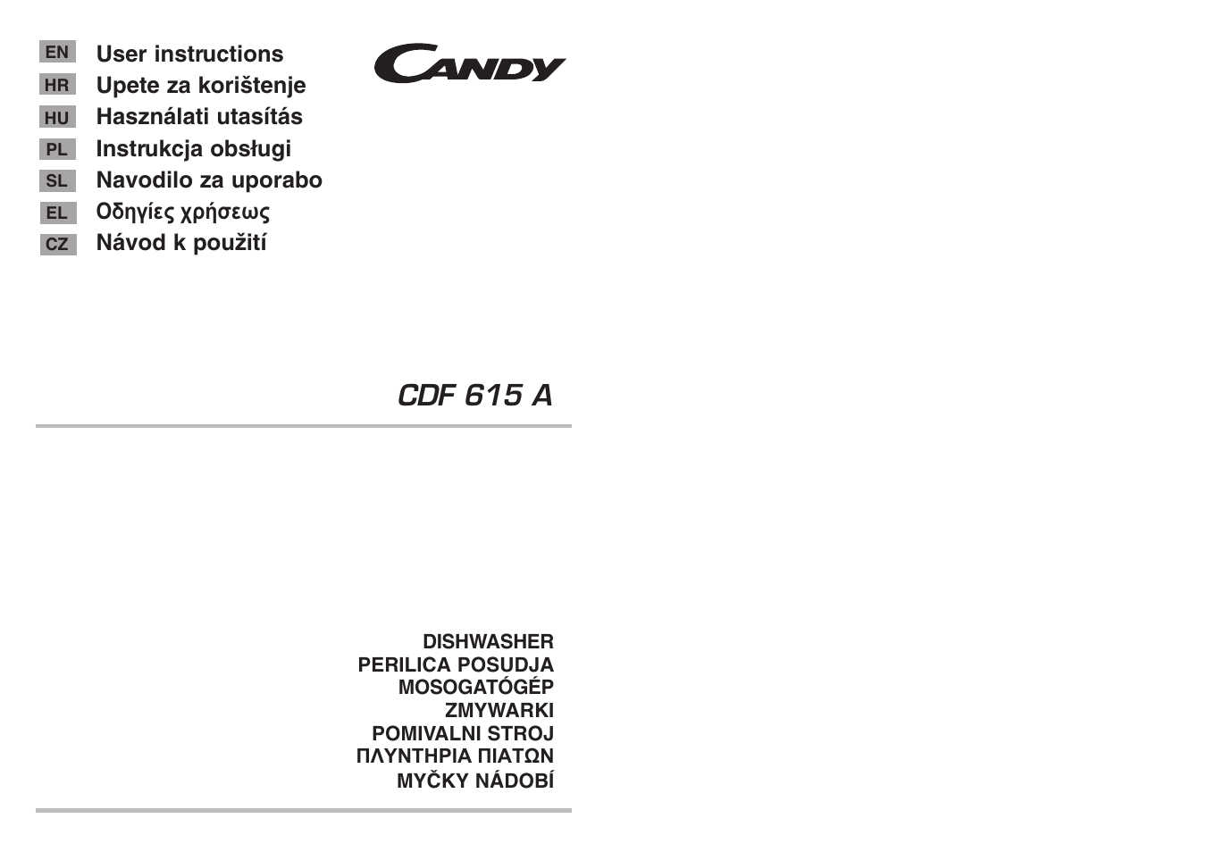 Candy CDF 615 A - 39 S User Manual | 33 pages