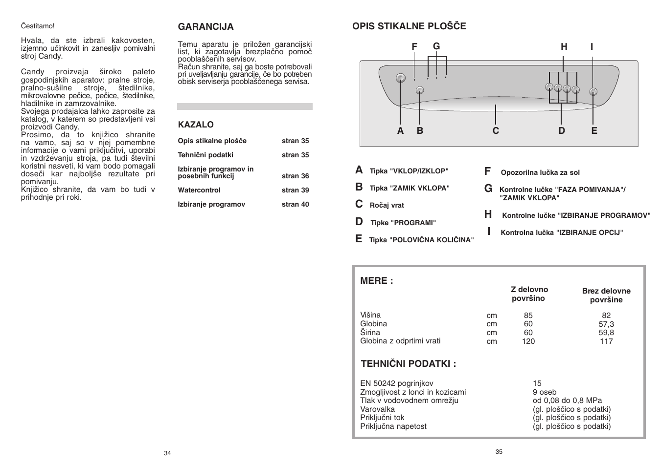 Candy CDF 615 A - 39 S User Manual | Page 18 / 33