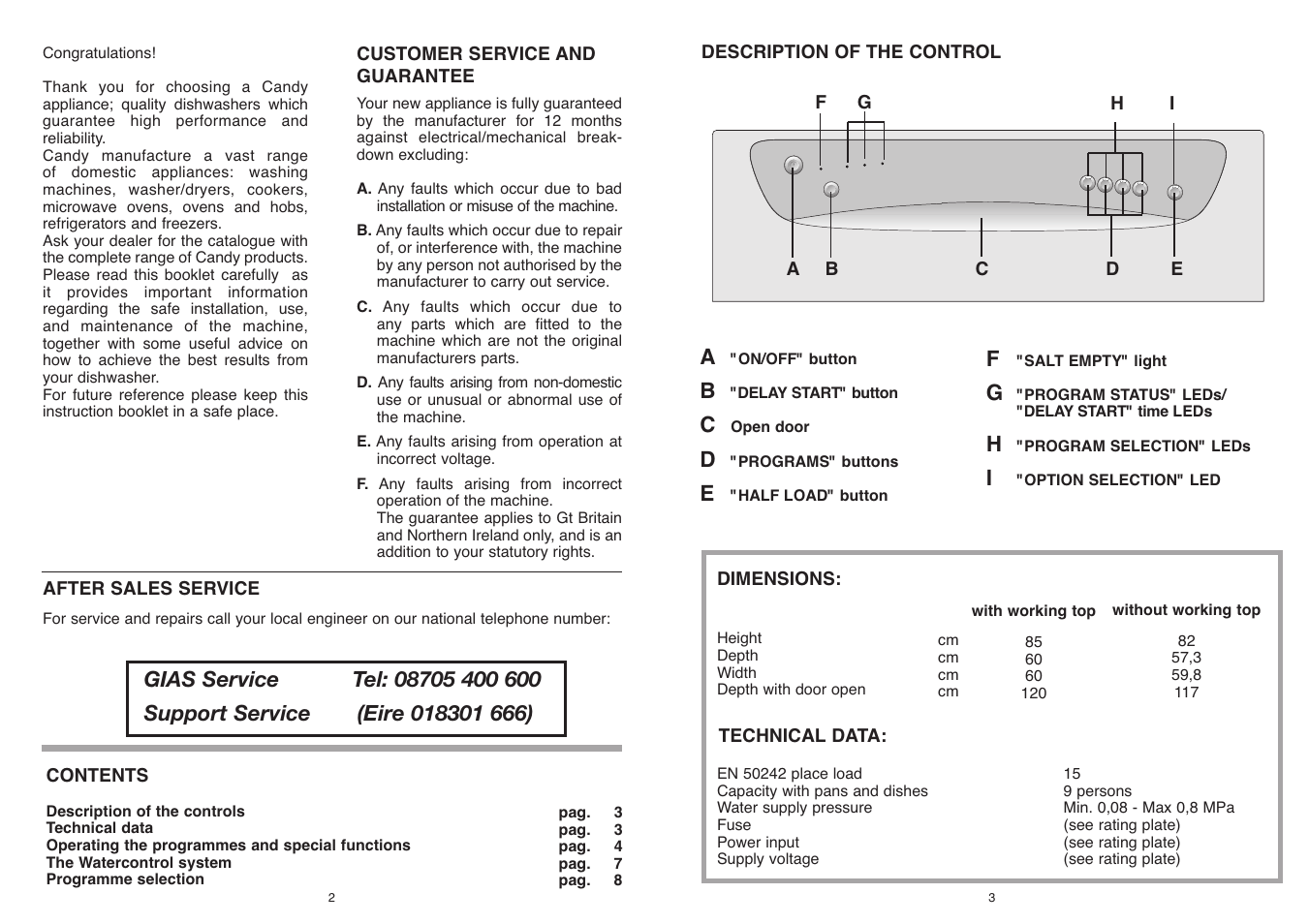 Candy CDF 615 A - 39 S User Manual | Page 2 / 33