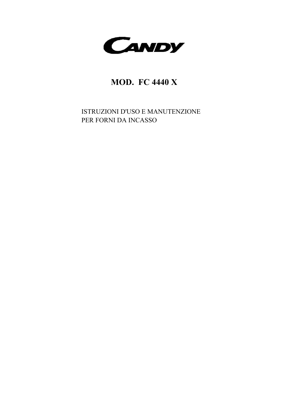 Candy FC 4440 X User Manual | 176 pages