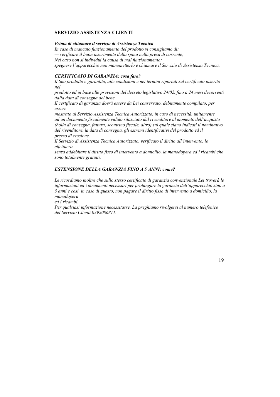 Senza titolo | Candy FC 4440 X User Manual | Page 21 / 176