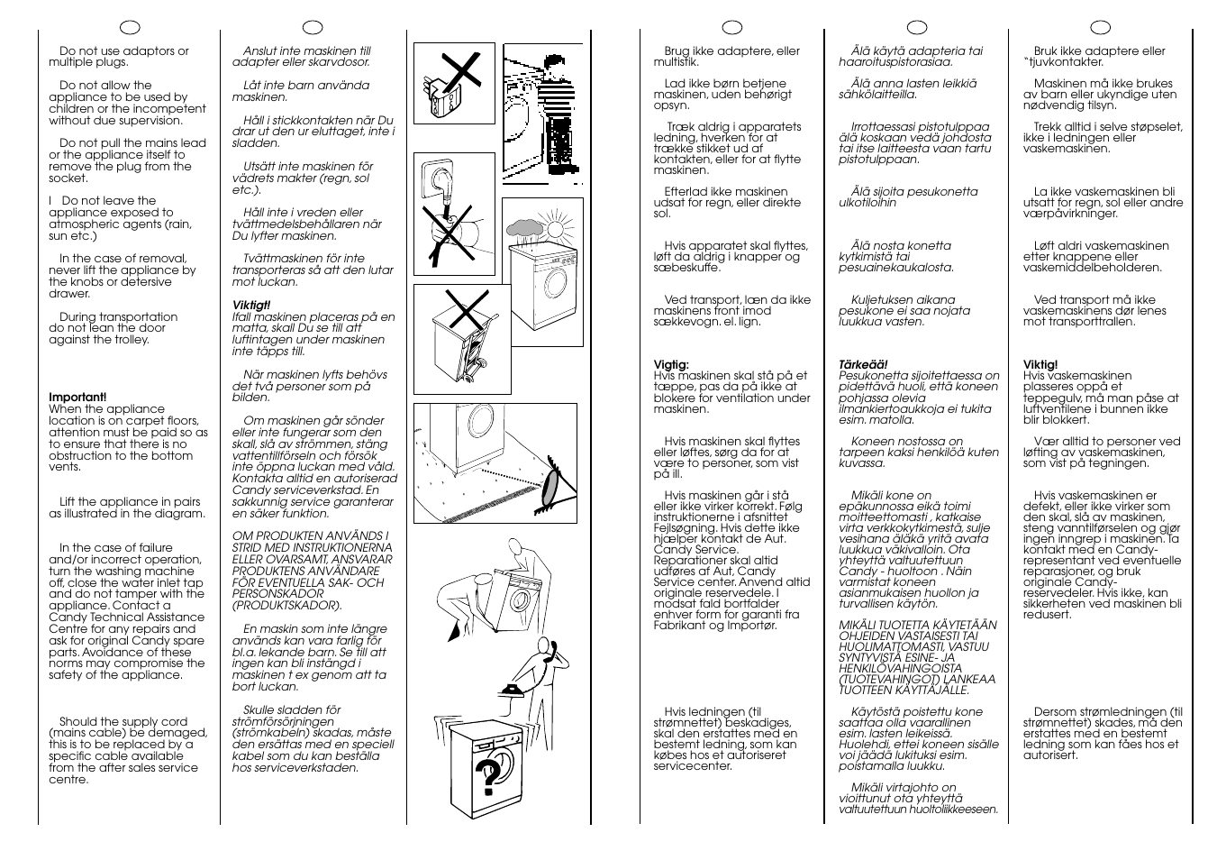Candy AQUAMATIC 10 T User Manual | Page 7 / 33