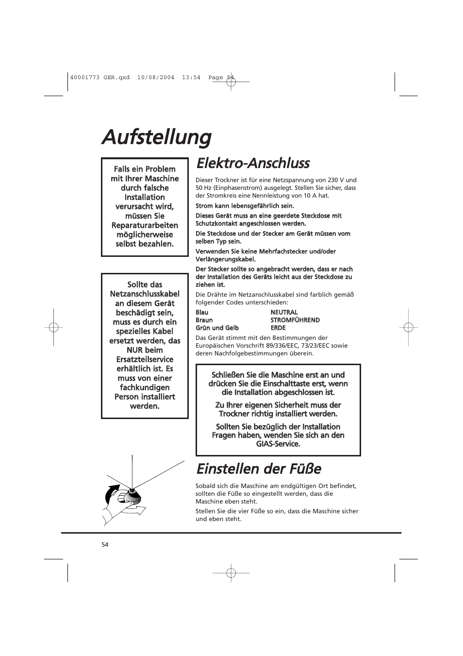 Candy AB CDV 671 X SY User Manual | Page 54 / 100