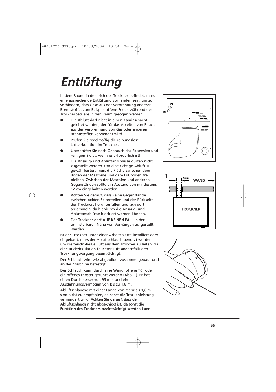 Een nttllü üffttu un ng g | Candy AB CDV 671 X SY User Manual | Page 55 / 100