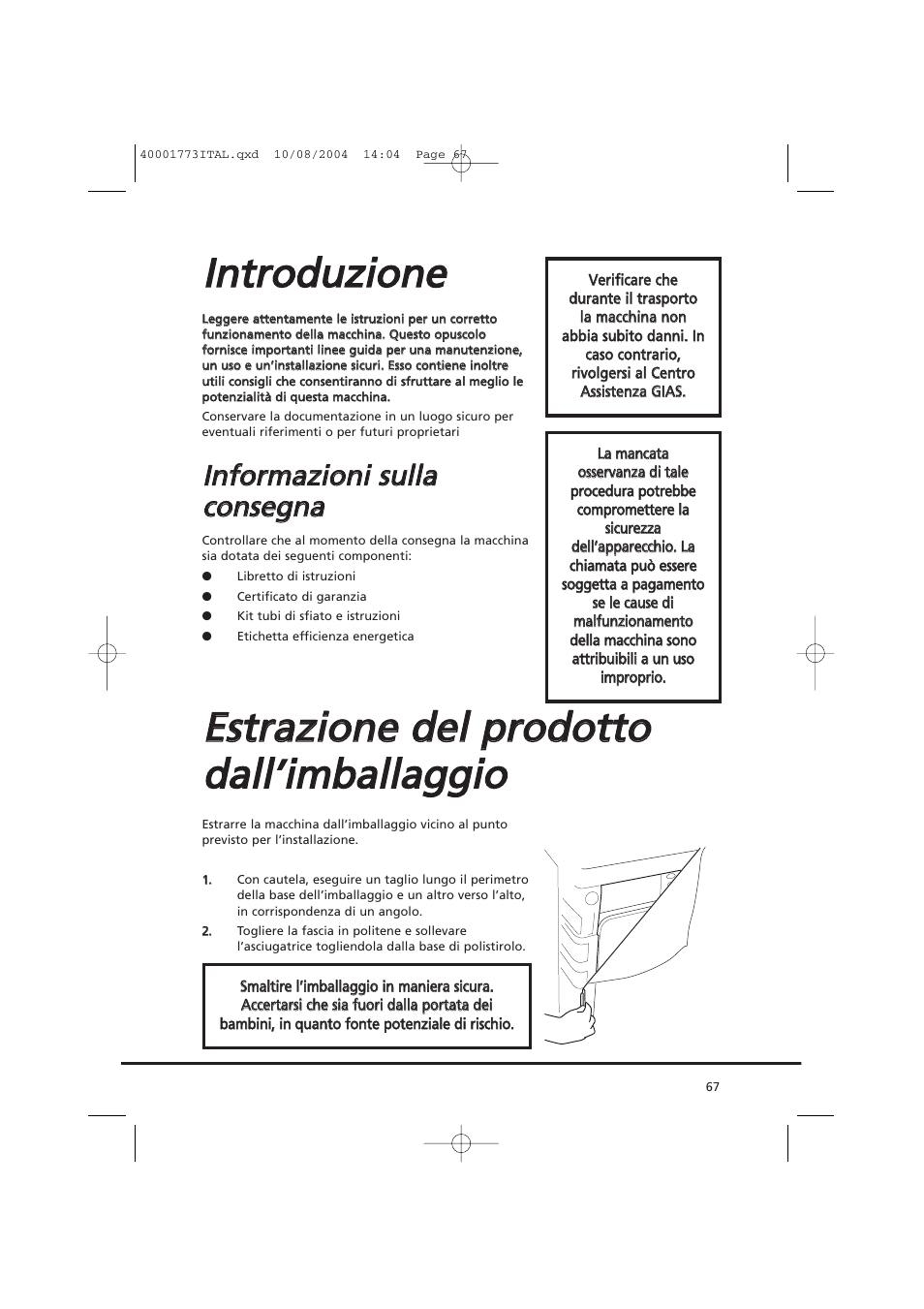 Iin nttrro od du uz ziio on ne e | Candy AB CDV 671 X SY User Manual | Page 67 / 100