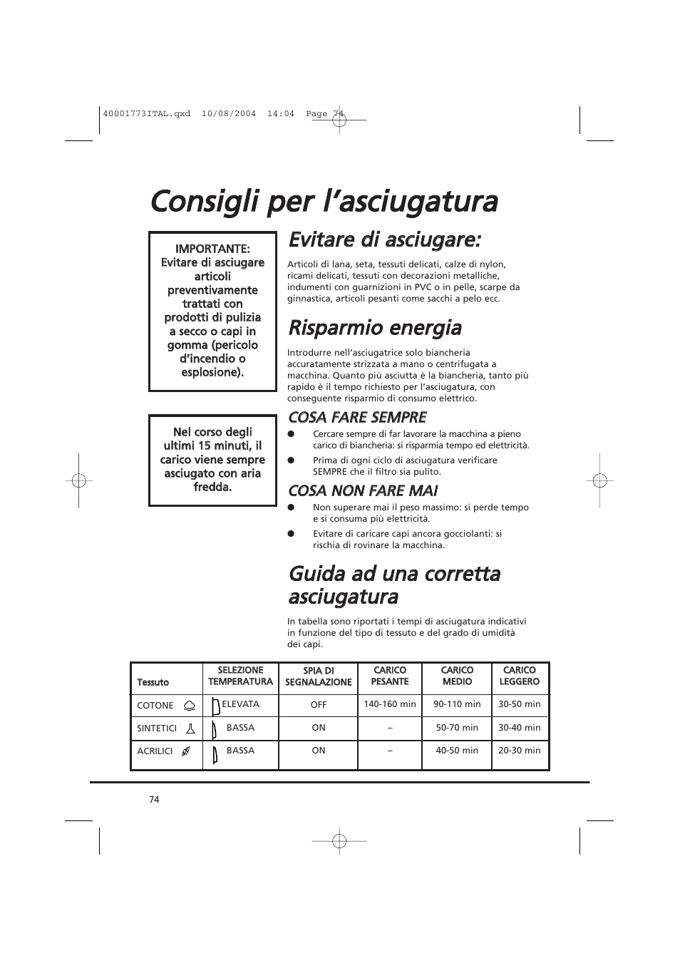 Eev viitta arre e d dii a asscciiu ug ga arre e, Rriissp pa arrm miio o e en ne errg giia a | Candy AB CDV 671 X SY User Manual | Page 74 / 100