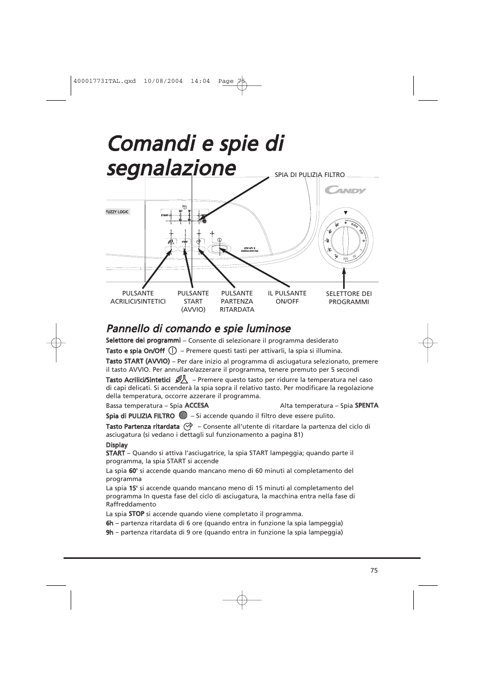 Candy AB CDV 671 X SY User Manual | Page 75 / 100