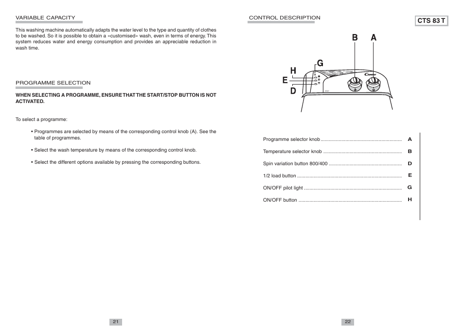 Candy CTS 83 T User Manual | Page 4 / 6