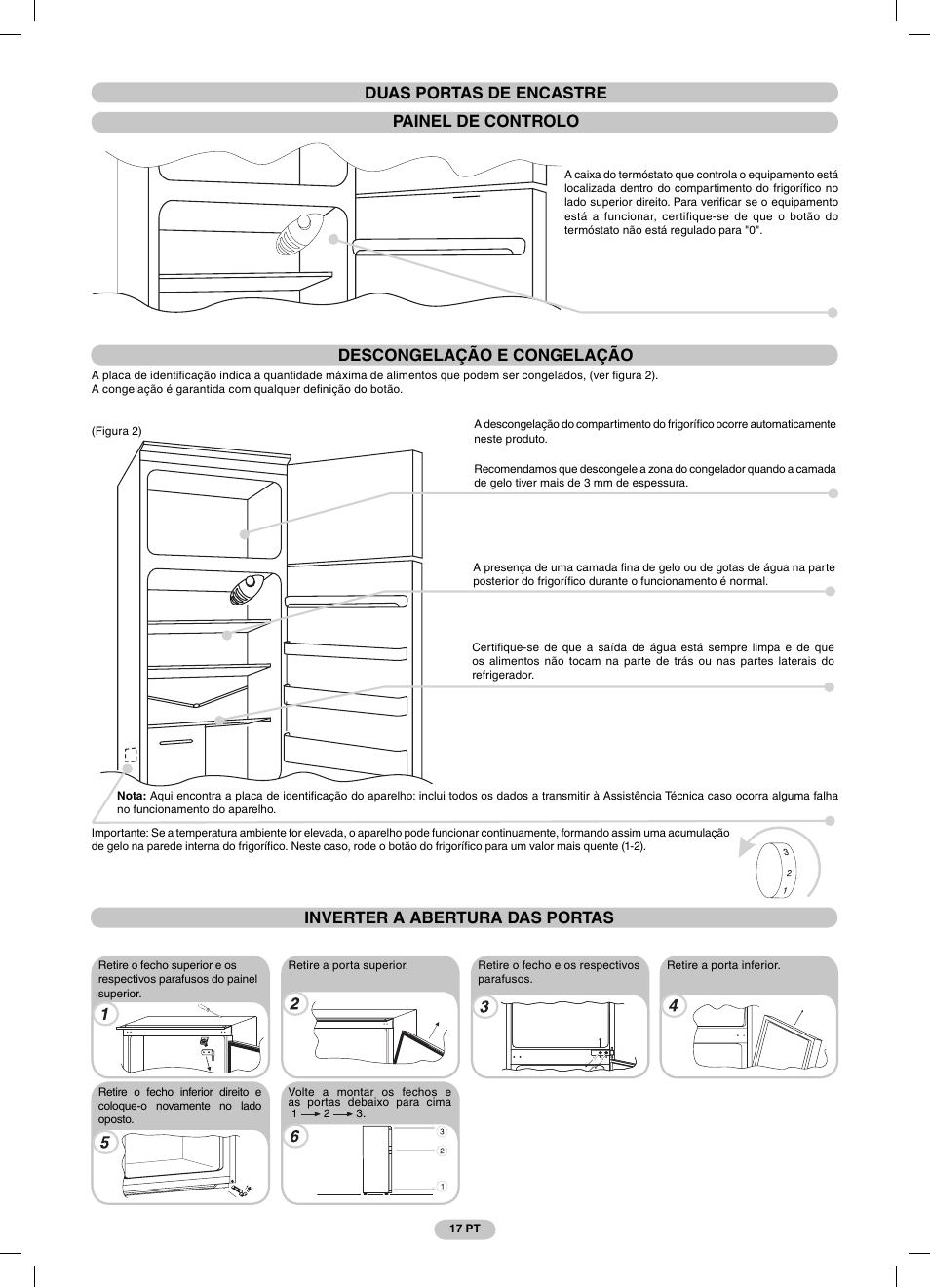 Descongelação e congelação | Candy CFBD 2650 A SN User Manual | Page 17 / 44