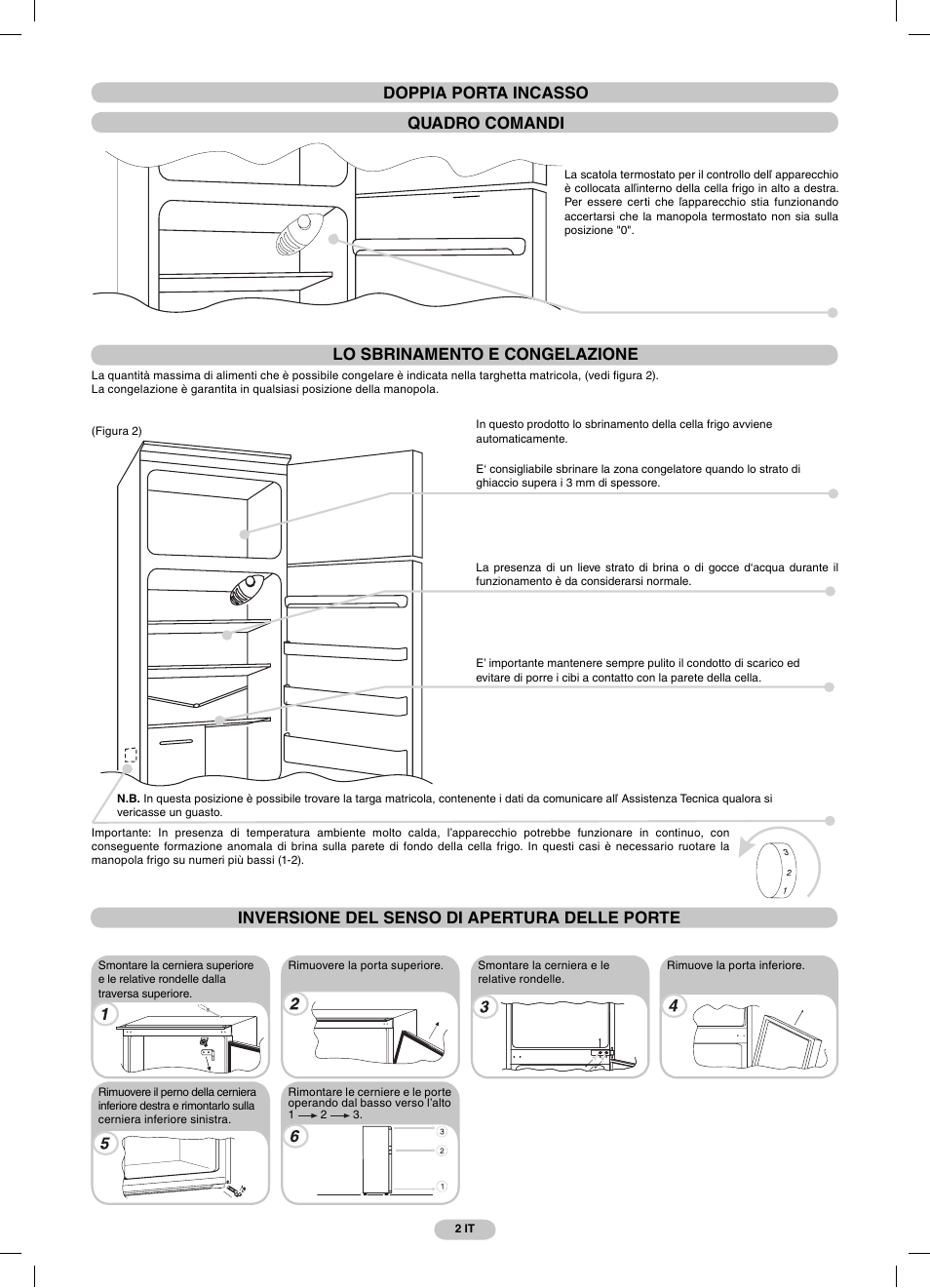 Lo sbrinamento e congelazione | Candy CFBD 2650 A SN User Manual | Page 2 / 44