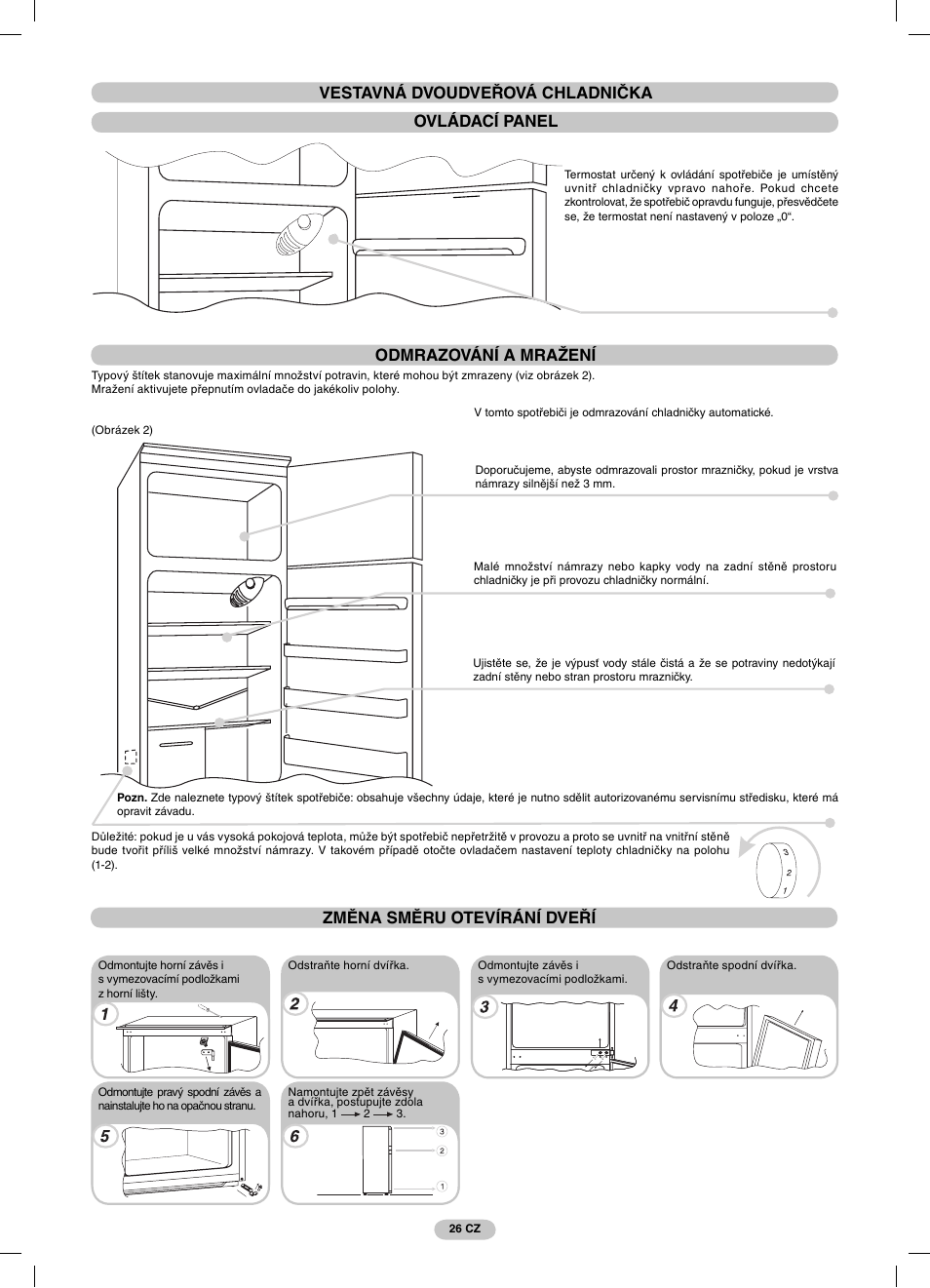Odmrazování a mražení | Candy CFBD 2650 A SN User Manual | Page 26 / 44