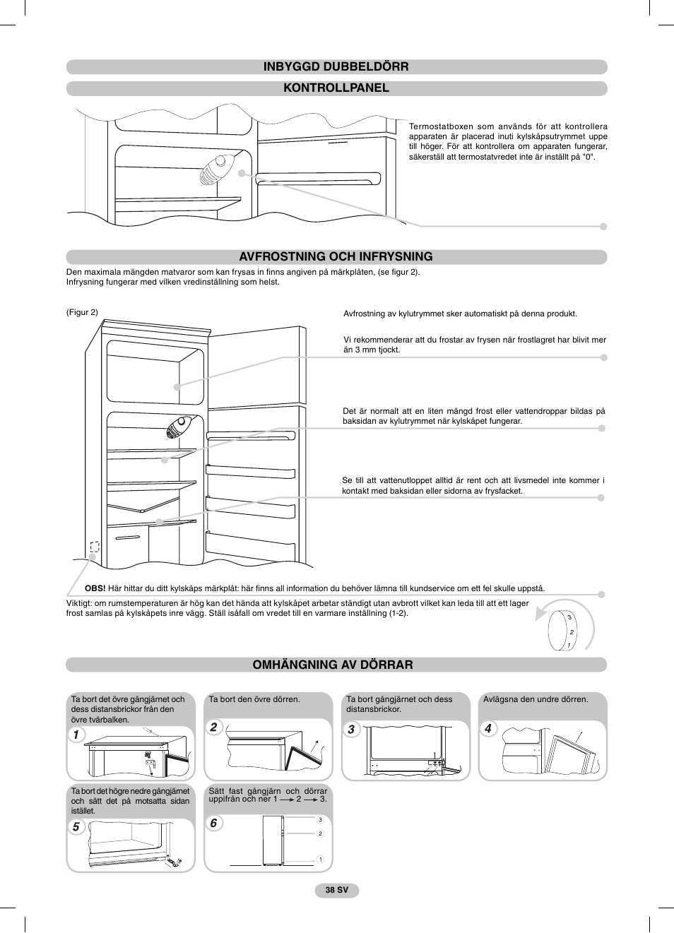 Avfrostning och infrysning | Candy CFBD 2650 A SN User Manual | Page 38 / 44