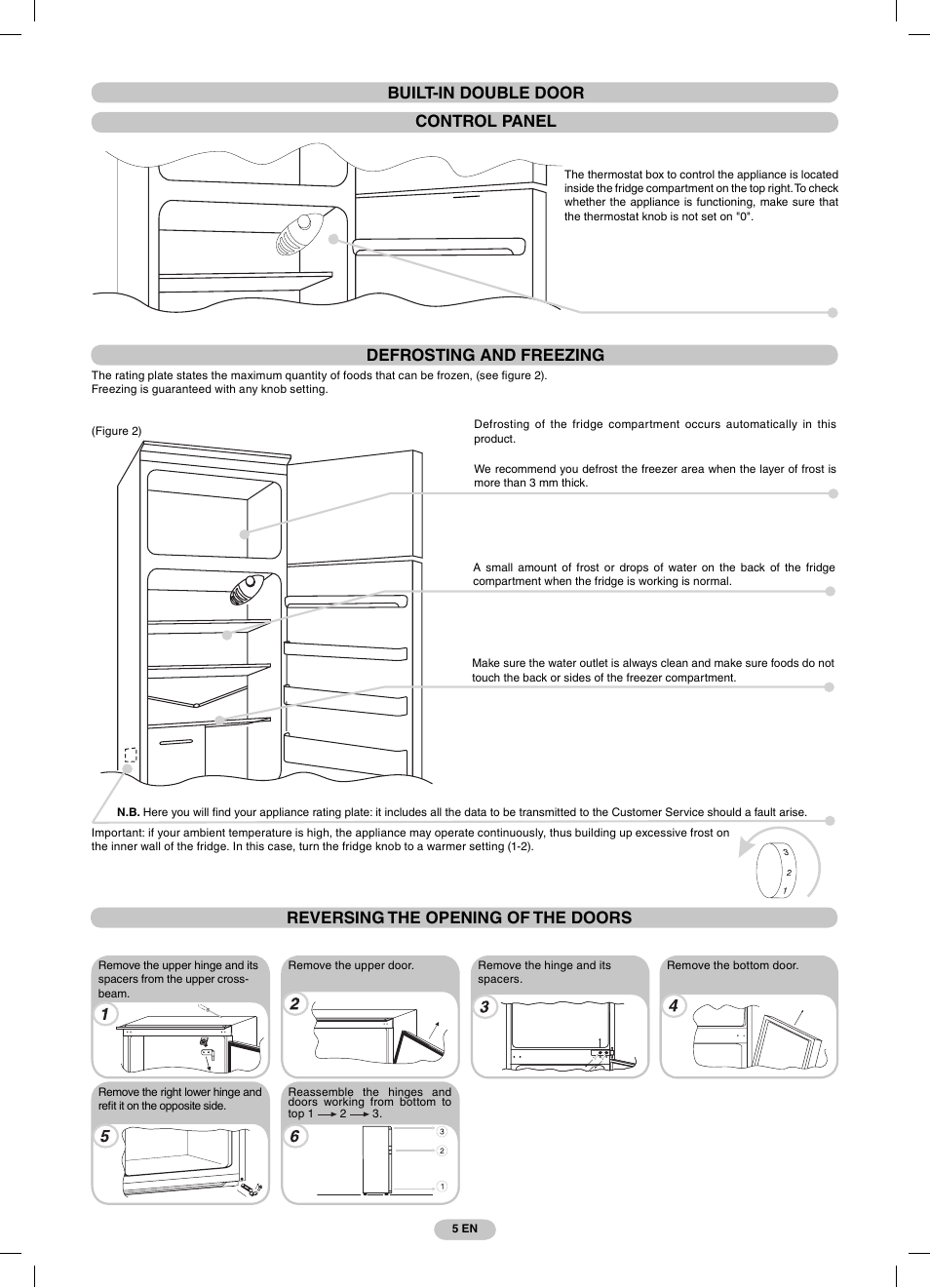 Defrosting and freezing | Candy CFBD 2650 A SN User Manual | Page 5 / 44
