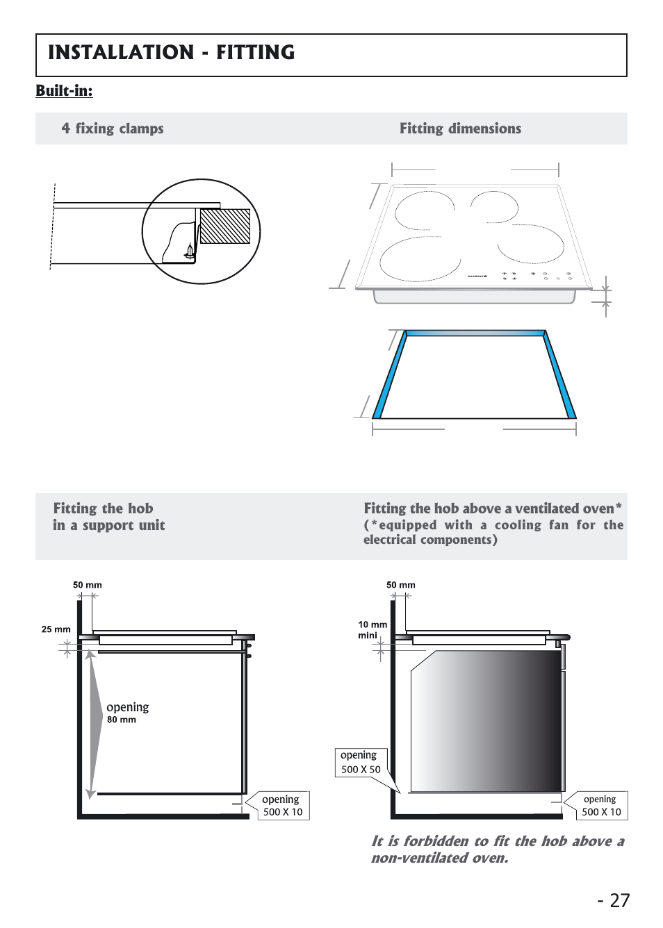 Installation - fitting | Candy VI 64 CPN User Manual | Page 6 / 20