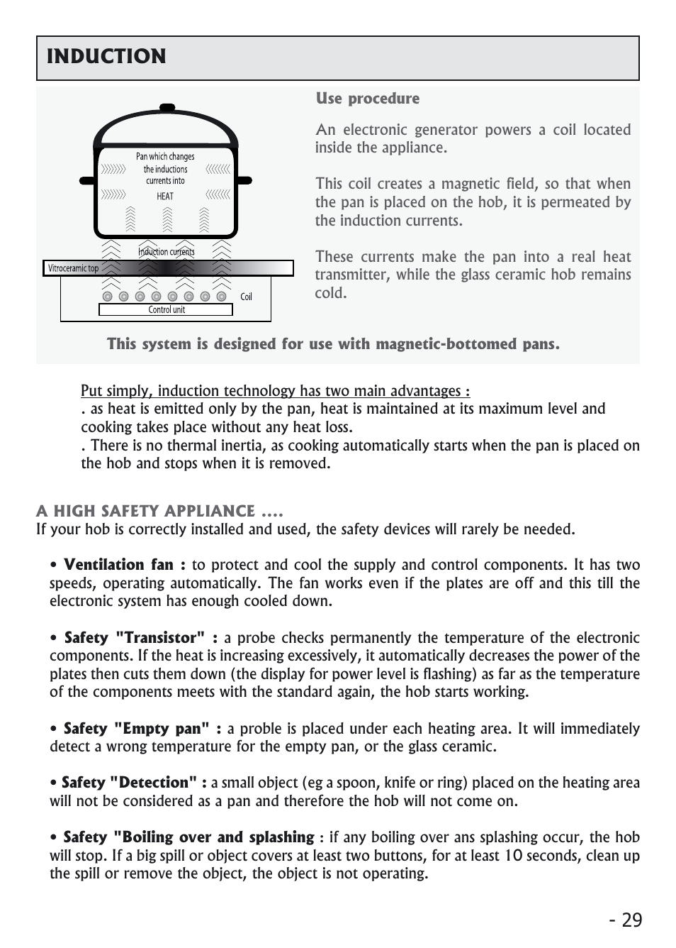 29 induction | Candy VI 64 CPN User Manual | Page 8 / 20