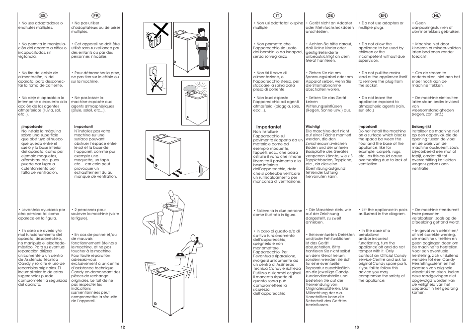 Candy CST 105 X User Manual | Page 7 / 24